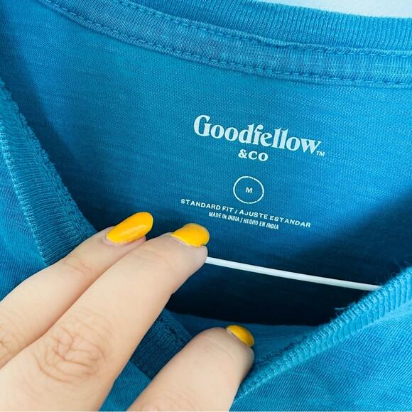 S/2 MENS GOODFELLOW & CO Black Blue Pocket Cotton Short Sleeve Tee Shirt Top M - Picture 12 of 16